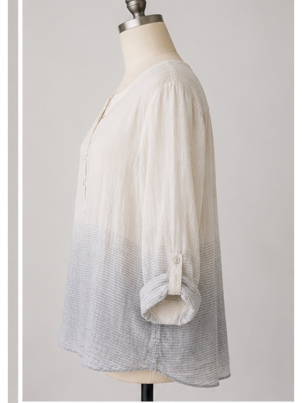 Eileen Fisher Linen Boxy Top Sheer Lightweight Off White Size XL - Picture 3 of 8